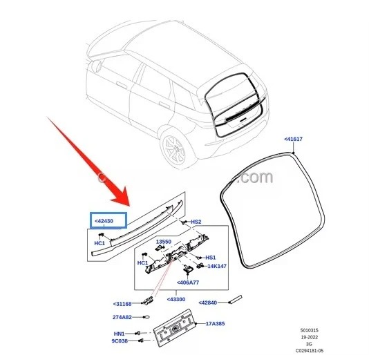 For Range rover Evoque 2020- L551 Tailgate Trunk Lid Cover liftgate Molding LR156245 LR152391 LR138506 LR136912 LR114501 Trim
